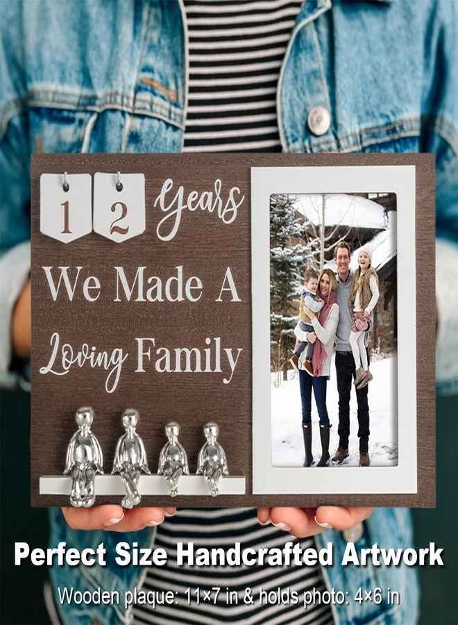 BESZONE Wedding Anniversary Idea for Wife Gifts for All Anniversaries, 10 Year Tin Gift for Couples Him Her Husband, Aluminum Sculptures Family Tree Picture Frame Keepsake Decor Sculptures DIY Personalized - Image 5